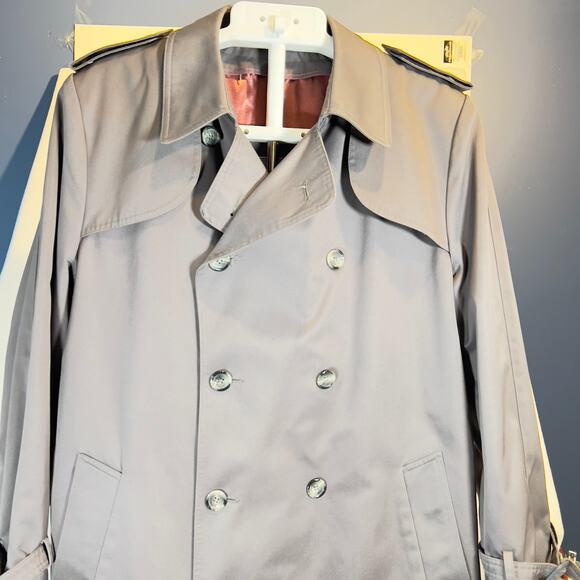 Stormport Trench Coat Men 42R ZipOut Lining Double Breast Cold Mild 2 Coats in 1 - Picture 3 of 16